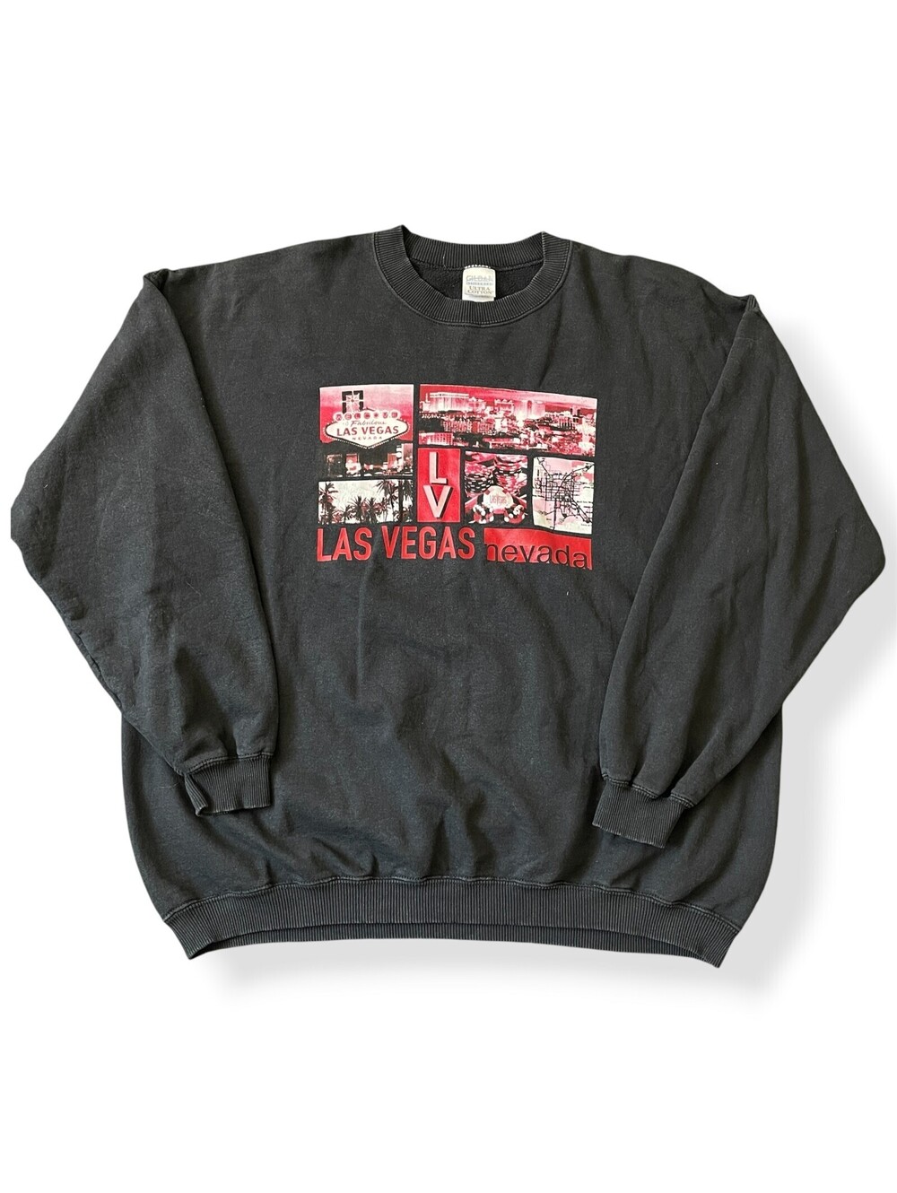 Vintage Y2K Las Vegas Nevada Casino Crewneck Sweater Black Mens XL